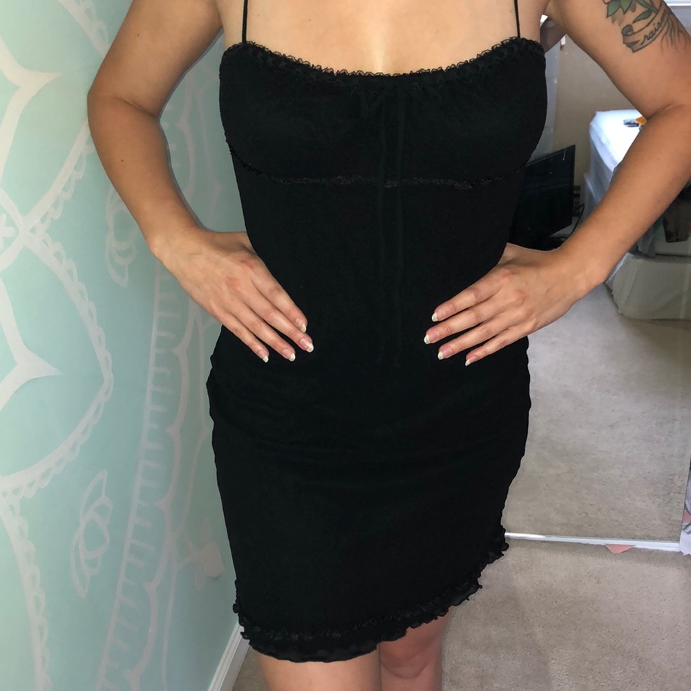 Black spaghetti strap dress